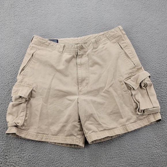 Lands' End Shorts Mens‎ 36 Tan Khaki Cargo Outdoor Hiking Pockets - Picture 1 of 11